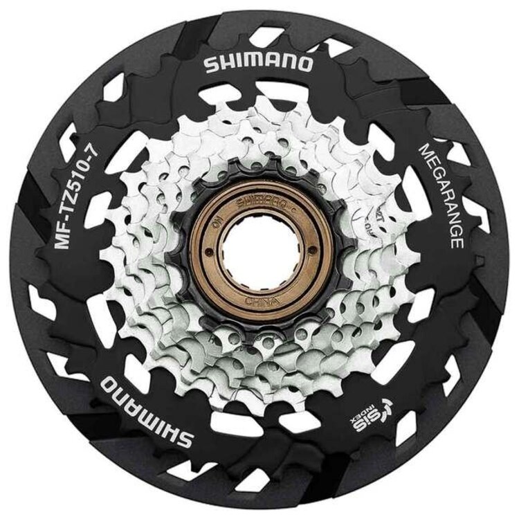 Shimano MULTIPLE FREEWHEEL SPROCKET, MF-TZ510 14-34T, 7-SPEED, 14-16-18-20-22-24-34T, W/SPOKE PROTECTOR
