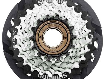 Shimano MULTIPLE FREEWHEEL SPROCKET, MF-TZ510 14-28T, 7-SPEED, 14-16-18-20-22-24-28T, W/SPOKE PROTECTOR ONE