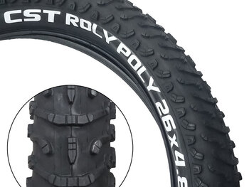 CST PREMIUM TIRE CSTP ROLY POLY 26x4.8 BK/BK WIRE SC