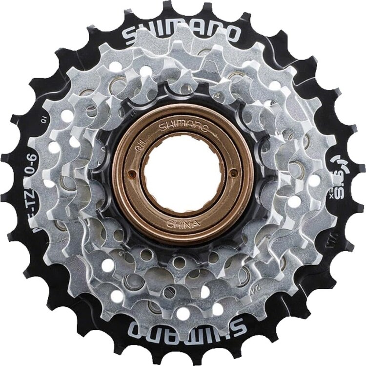 Shimano MULTIPLE FREEWHEEL SPROCKET, MF-TZ510 14-28T, 6-SPEED, 14-16-18-21-24-28T, W/SPOKE PROTECTOR ONE