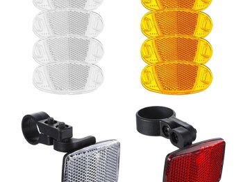 Vélo Lévis Kit Réflecteur complet avec attache universelle (1x Avant + 1x Arrière + 4x Roue)