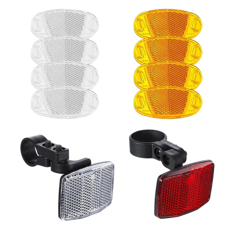 Vélo Lévis Kit Réflecteur complet avec attache universelle (1x Avant + 1x Arrière + 4x Roue)