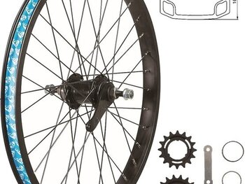 49N 49N  ROUE ARRIÈRE 20 PO - AXE À ÉCROUS / FREIN À RÉTROPÉDALAGE