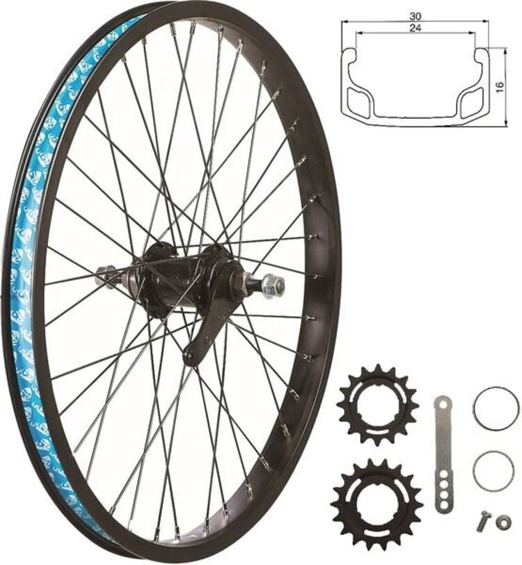 49N 49N  ROUE ARRIÈRE 20 PO - AXE À ÉCROUS / FREIN À RÉTROPÉDALAGE