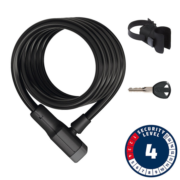 Abus Abus, Booster 6512K, Câble avec serrure à clé, 12mm x 180cm (12mm x 5.9')