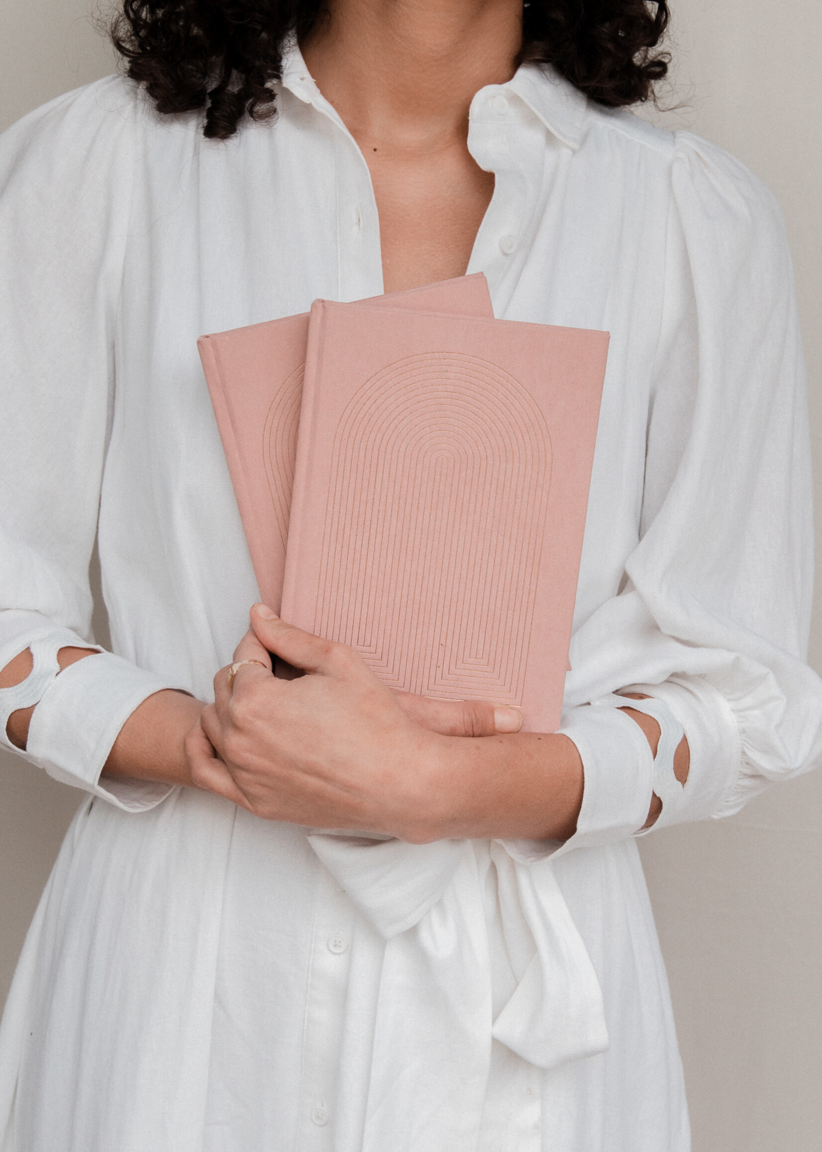 DUSTY PINK RADIANT RAINBOW - BOOKCLOTH COVER BOOK BOUND, 5.75 X 8.125