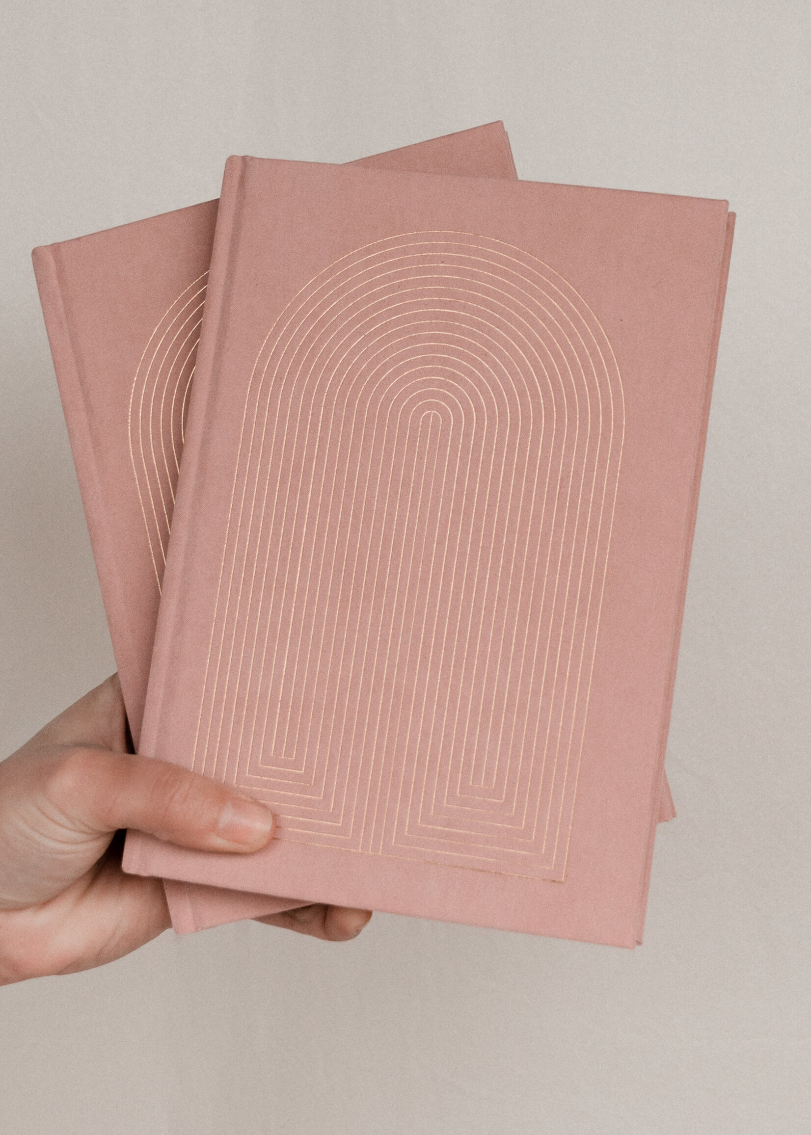 DUSTY PINK RADIANT RAINBOW - BOOKCLOTH COVER BOOK BOUND, 5.75 X 8.125