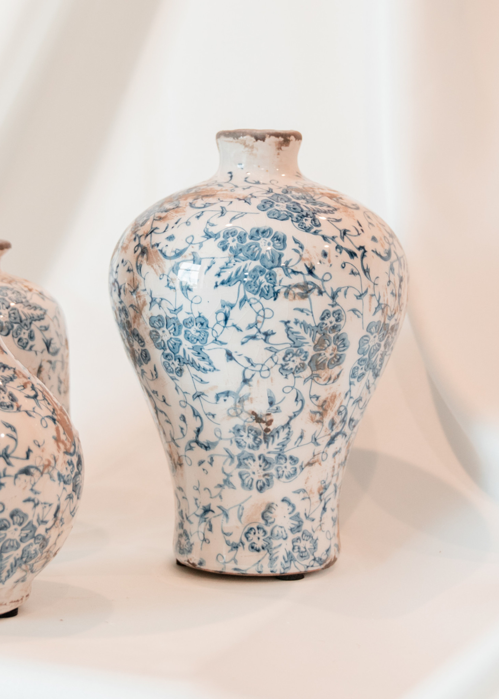 Blue Willow  Vases, Set of 3