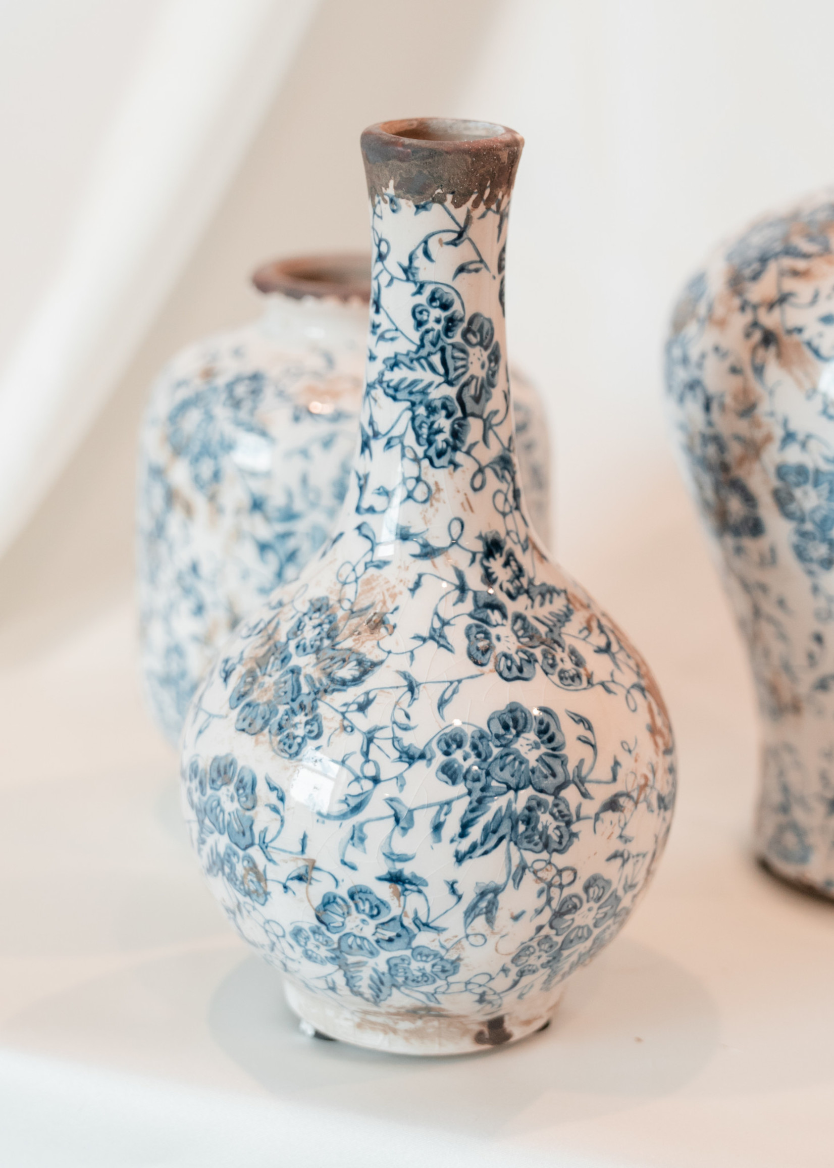 Blue Willow  Vases, Set of 3