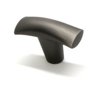 Dunbar T-Knob Matte Brushed Black Silver - 1 5/8 in
