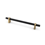 Marathon Hardware Luca Knurled Pull Matte Black and Natural Brass - 6 5/16 in