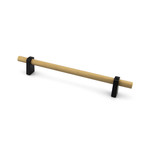 Marathon Hardware Luca Knurled Pull Natural Brass and Matte Black - 6 5/16 in