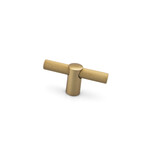 Citterio Giulio Renate Knurled T-Knob Natural Brass - 2 1/2 in