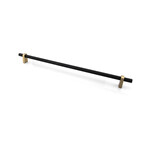 Marathon Hardware Luca Knurled Pull Matte Black and Natural Brass - 25 1/4 in
