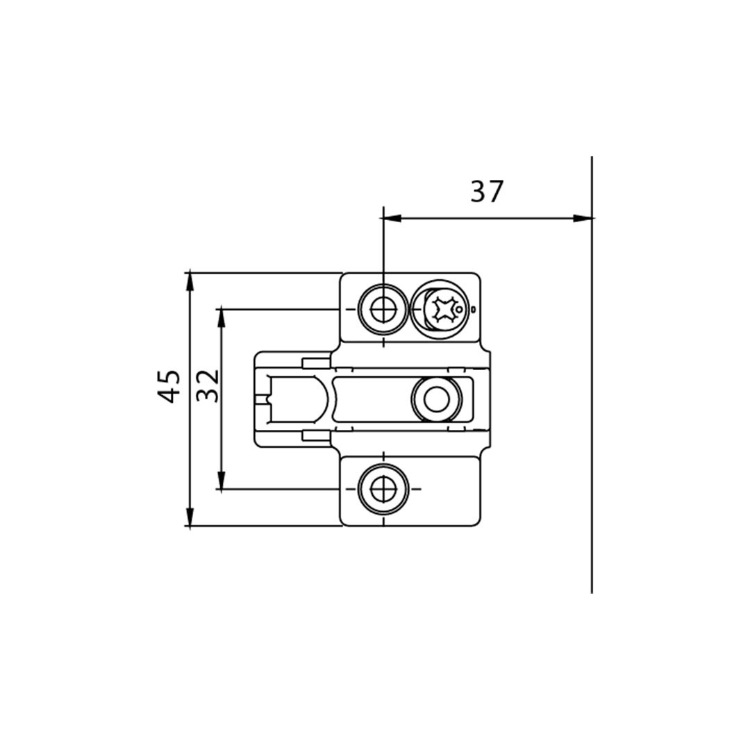 DTC DTC - Clip-on - Cam Mounting Plate for Pie Corner Hinge