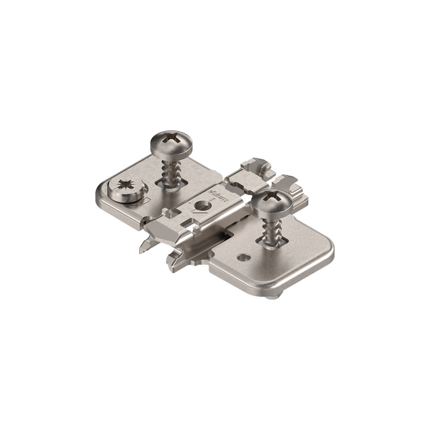 Blum EXPANDO Cruciform Mounting Plate Clip – 174H7100E, 0mm Spacing, Nickel Plated Steel