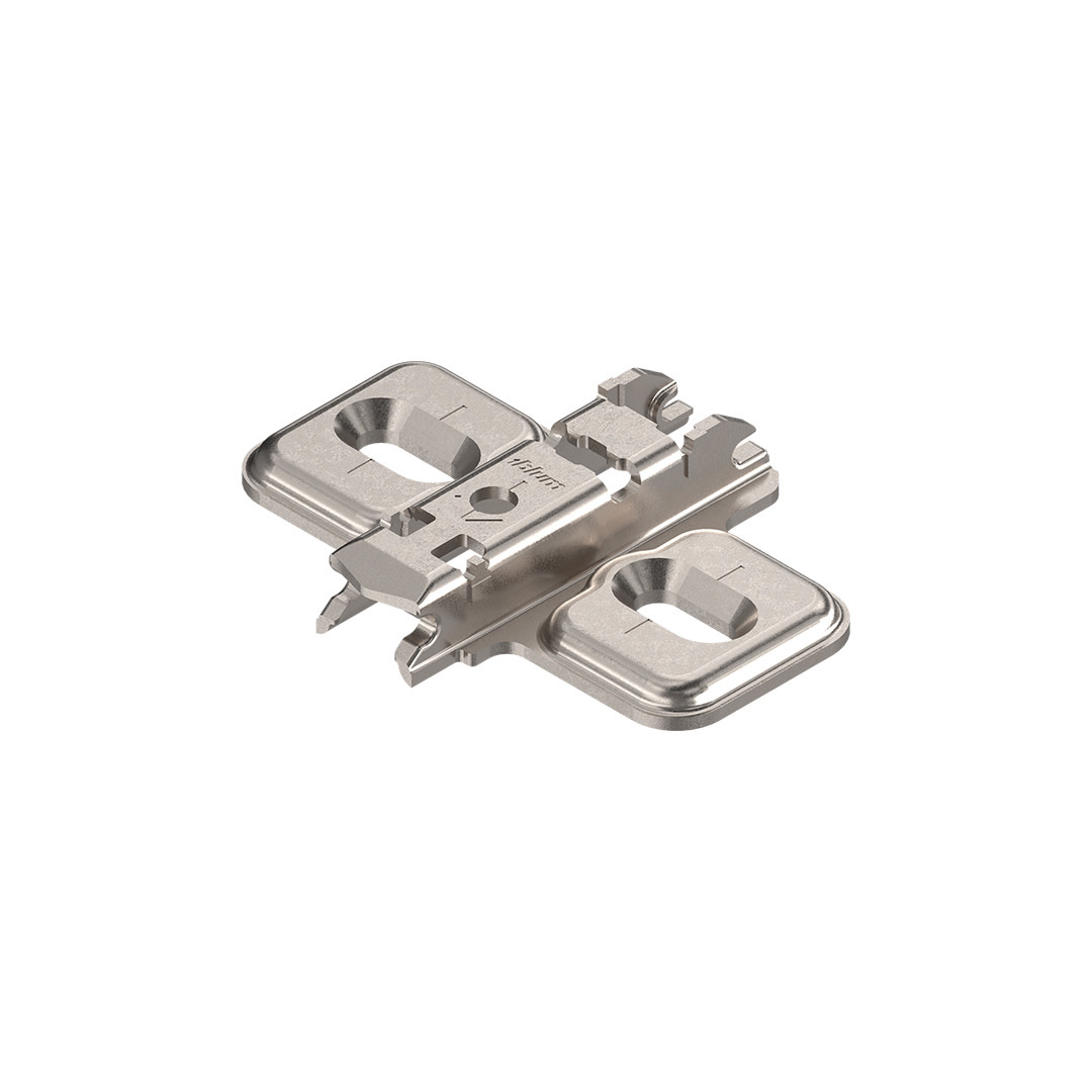 thumbnail image 2 of Blum 173L6130 Clip Cruciform Mounting Plate 3mm Spacing Steel Nickel Plated 2 of 6