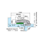 DTC DTC C-80 Soft-Close Hinge Blind Corner 90°, Expansion Dowel (8mm)