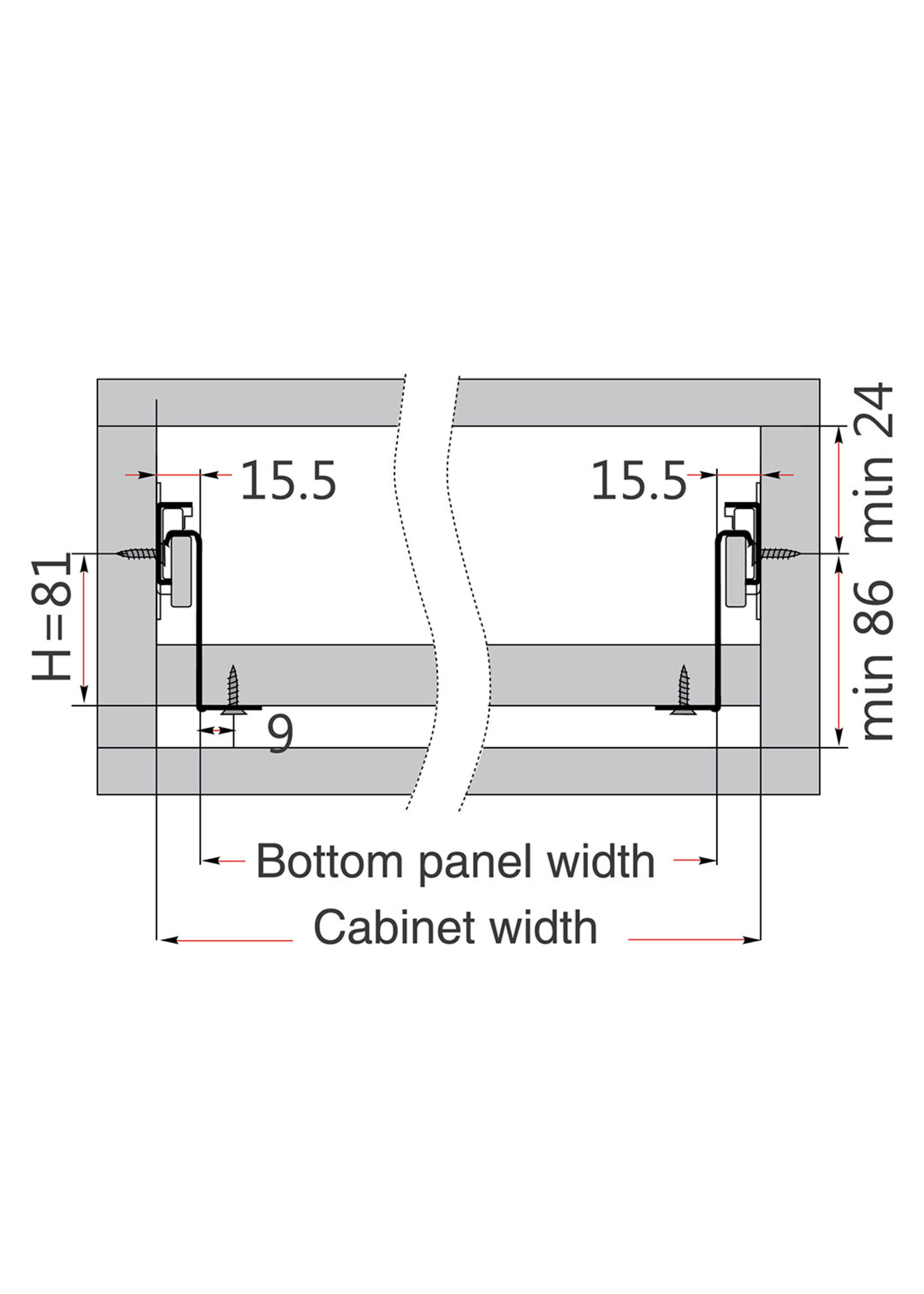 DTC DTC Metalbox Drawer Kit Self-Closing