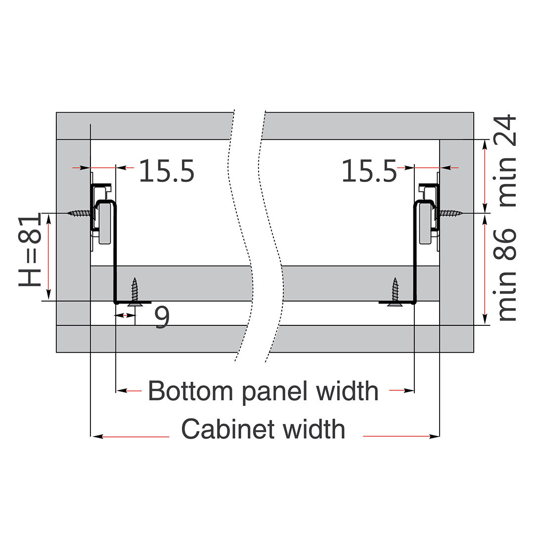 DTC DTC Metalbox Drawer Kit Self-Closing