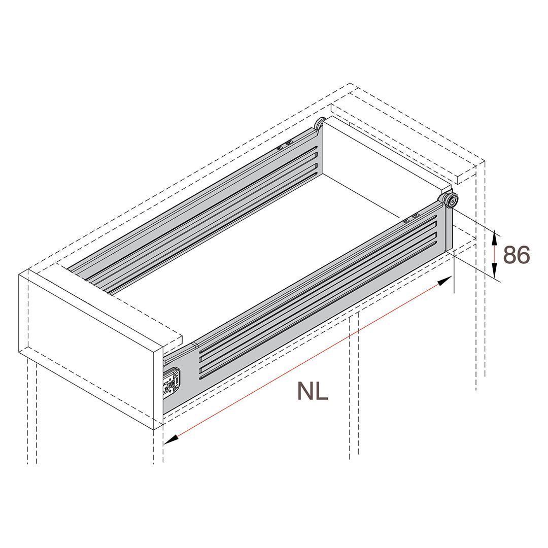 DTC DTC Metalbox Drawer Kit Self-Closing