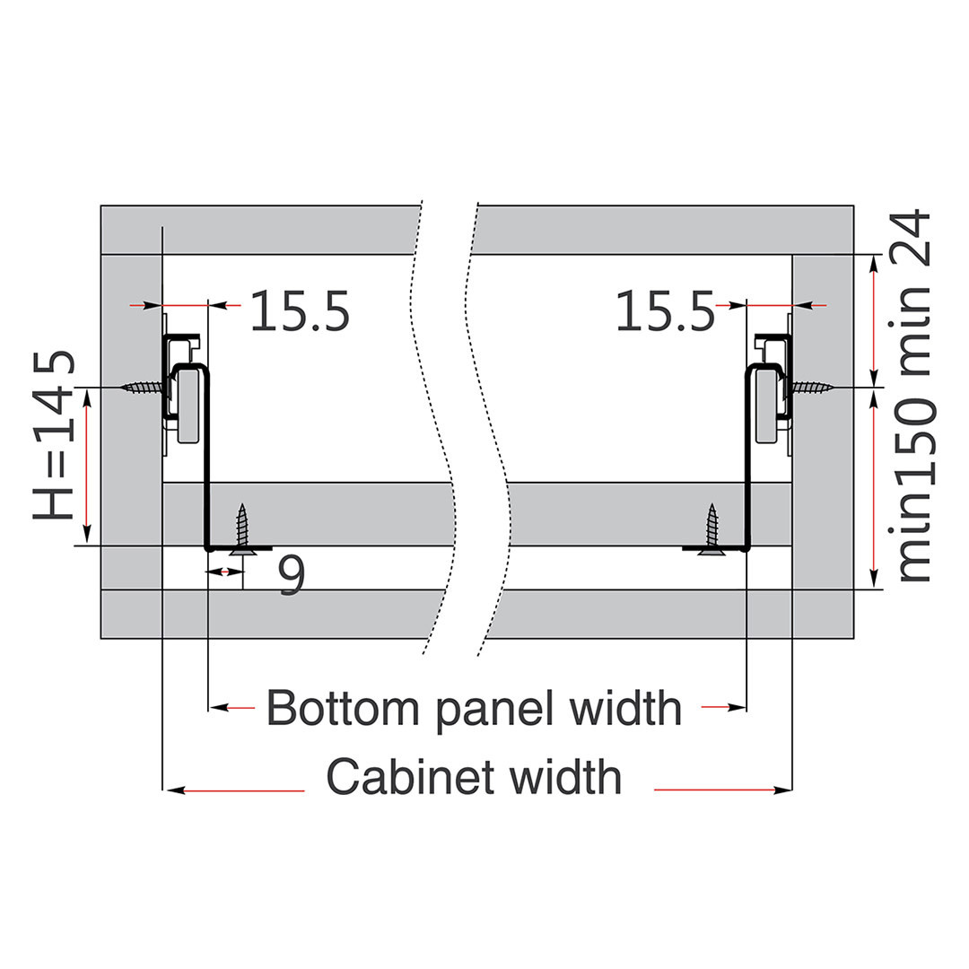 DTC DTC Metalbox Drawer Kit Self-Closing