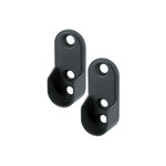 Marathon Hardware Heavy Duty Oval Closet Rod Holder Kit Screw-On - Matte Black