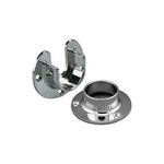 Marathon Hardware Heavy Duty Round Closet Rod Holder Kit - Chrome