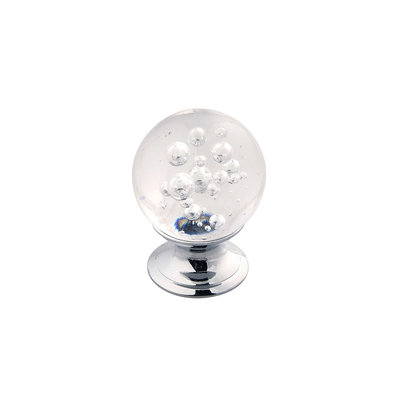 Hickory Hardware Crystal Palace Globe Knob Glass with Chrome - 1 1/4 in