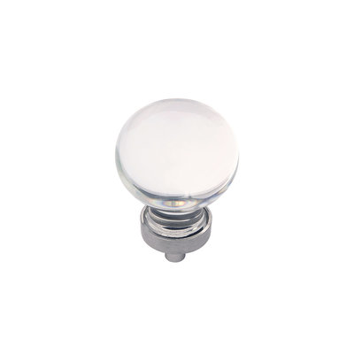 Hickory Hardware Crystal Palace Globe Knob Glass with Satin Nickel - 1 3/8 in