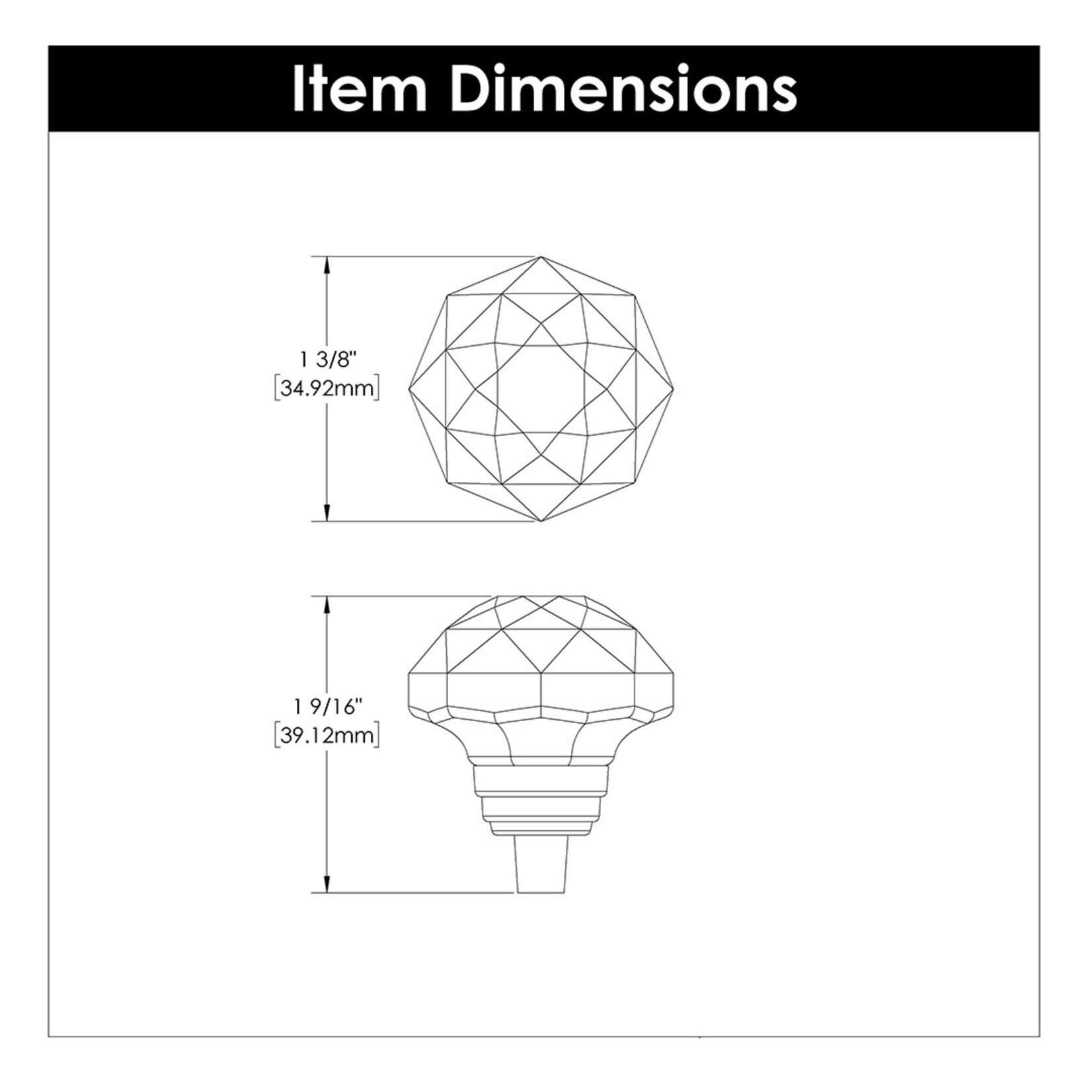 Hickory Hardware Crystal Palace Diamond Knob