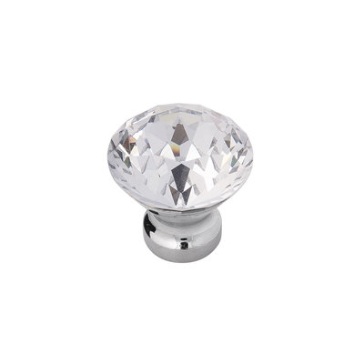 Hickory Hardware Crystal Palace Diamond Knob Glass with Chrome - 1 1/4 in