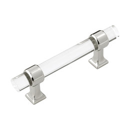 Hickory Hardware Crystal Palace Pull Crysacrylic with Polished Nickel - 3 in