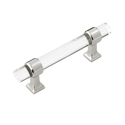 Hickory Hardware Crystal Palace Pull Crysacrylic with Polished Nickel - 3 in