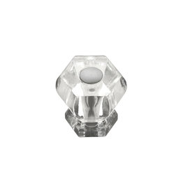 Hickory Hardware Crystal Palace Hexagonal Knob Crysacrylic with Polished Nickel - 1 3/16 in