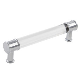 Hickory Hardware Midway Pull Crysacrylic with Chrome - 5 1/16 in
