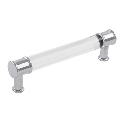 Hickory Hardware Midway Pull Crysacrylic with Chrome - 5 1/16 in