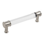 Hickory Hardware Midway Pull Crysacrylic with Satin Nickel - 5 1/16 in