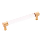 Hickory Hardware Midway Pull Crysacrylic with Brushed Golden Brass - 6 5/16 in