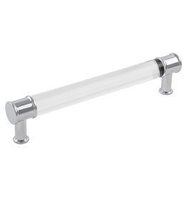 Hickory Hardware Midway Pull Crysacrylic with Chrome - 6 5/16 in