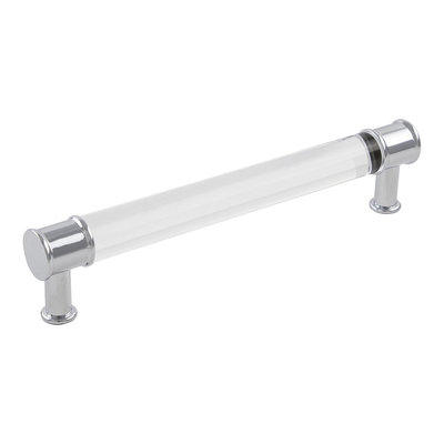 Hickory Hardware Midway Pull Crysacrylic with Chrome - 6 5/16 in