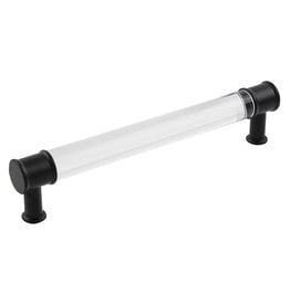 Hickory Hardware Midway Pull Crysacrylic with Matte Black - 6 5/16 in