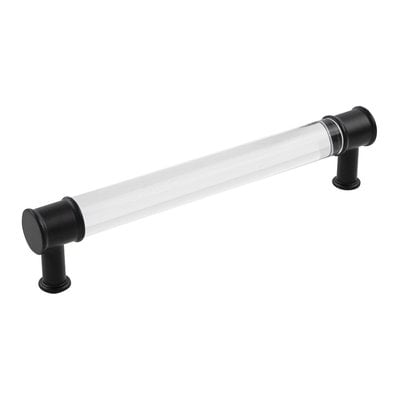 Hickory Hardware Midway Pull Crysacrylic with Matte Black - 6 5/16 in