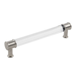 Hickory Hardware Midway Pull Crysacrylic with Satin Nickel - 6 5/16 in