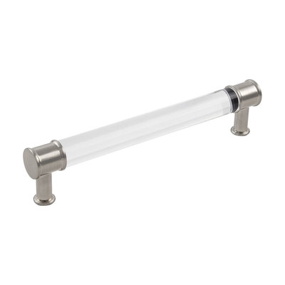 Hickory Hardware Midway Pull Crysacrylic with Satin Nickel - 6 5/16 in