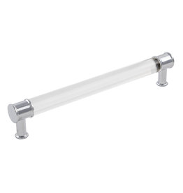 Hickory Hardware Midway Pull Crysacrylic with Chrome - 7 9/16 in