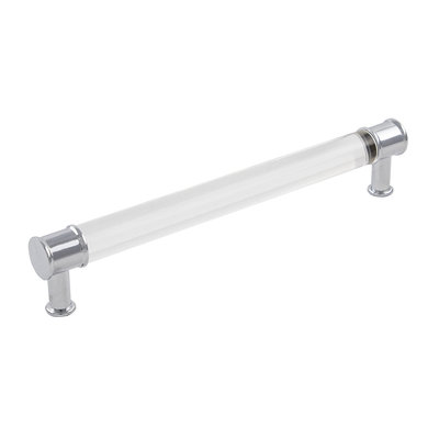 Hickory Hardware Midway Pull Crysacrylic with Chrome - 7 9/16 in