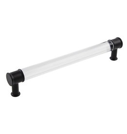 Hickory Hardware Midway Pull Crysacrylic with Matte Black - 7 9/16 in