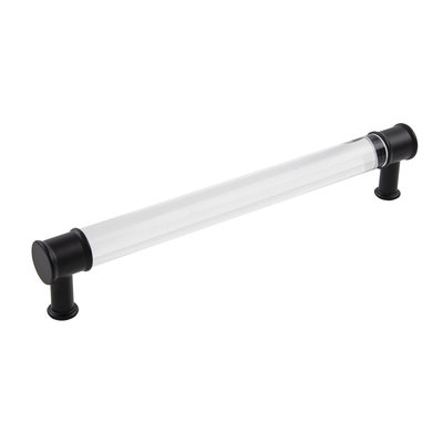 Hickory Hardware Midway Pull Crysacrylic with Matte Black - 7 9/16 in