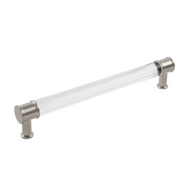 Hickory Hardware Midway Pull Crysacrylic with Satin Nickel - 7 9/16 in